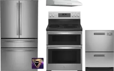 4 Piece Package Includes Refrigerator, Range, Hood And Dishwasher